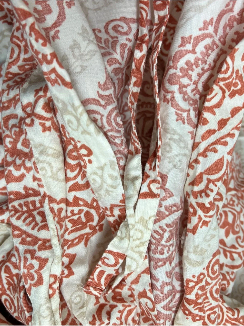 Pier 1 Rust Floral Medallion King Duvet Cover and Sham Set